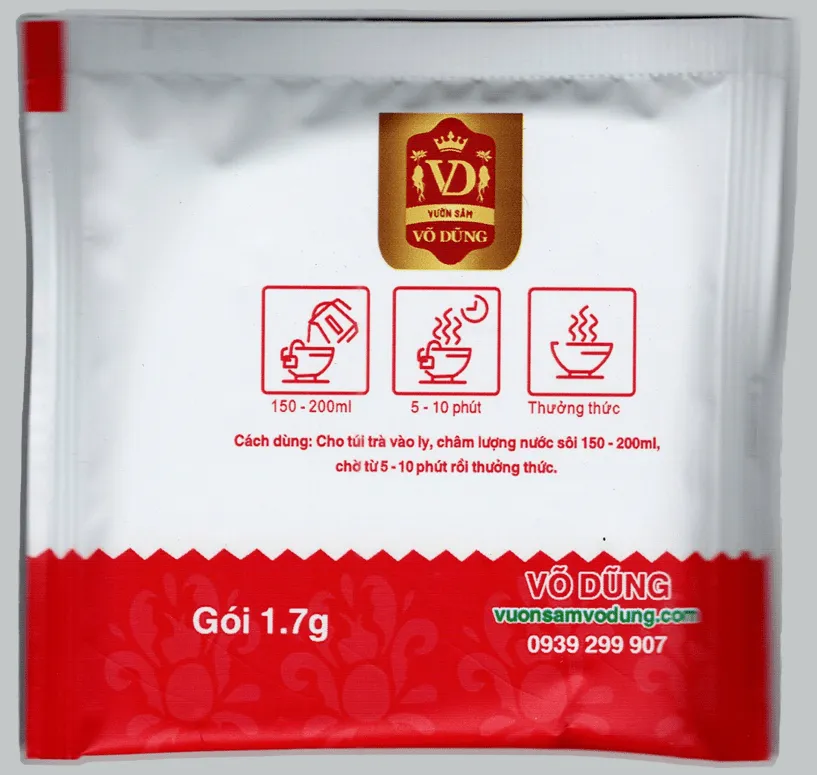 Trà hoa nhân sâm Võ Dũng hộp nhỏ (1,7g x 15 túi)